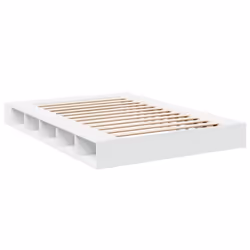 vidaXL Bed Frame Home Bed Base Brown Oak 180x200 cm Super King Engineered Wood - white, 140 x 200 cm - Additional view 5