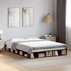 vidaXL Bed Frame Home Bed Base Brown Oak 180x200 cm Super King Engineered Wood - brown oak, 140 x 200 cm