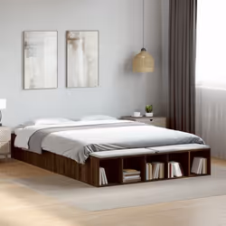 vidaXL Bed Frame Home Bed Base Bedstead Brown Oak 160x200 cm Engineered Wood