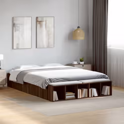 vidaXL Bed Frame Bed Base Brown Oak 120x190 cm Small Double Engineered Wood