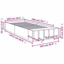 vidaXL Bed Frame Home Bed Base Bedstead Brown Oak 100x200 cm Engineered Wood - Additional view 9