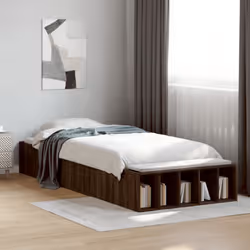 vidaXL Bed Frame Home Bed Base Bedstead Brown Oak 90x200 cm Engineered Wood