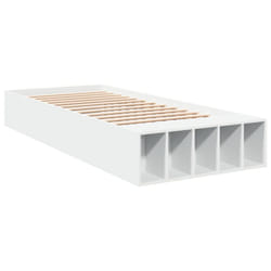 vidaXL Bed Frame Home Bed Base Bedstead White 90x190 cm Single Engineered Wood