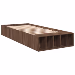 vidaXL Bed Frame Bed Base Bedstead Brown Oak 90x190 cm Single Engineered Wood