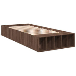 vidaXL Bed Frame Bed Base Brown Oak 75x190 cm Small Single Engineered Wood
