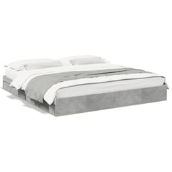 vidaXL Bed Frame with Drawers Bed Black 135x190 cm Double Engineered Wood - concrete grey, 200 x 200 cm