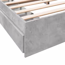 vidaXL Bed Frame with Drawers Bed Black 135x190 cm Double Engineered Wood - concrete grey, 200 x 200 cm - Additional view 7