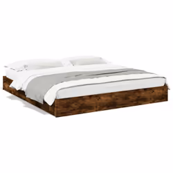 vidaXL Bed Frame with Drawers Bed Black 135x190 cm Double Engineered Wood - smoked oak, 200 x 200 cm