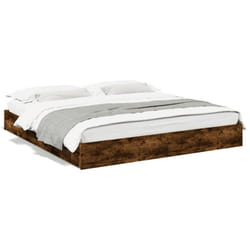 vidaXL Bed Frame with Drawers Bed Black 135x190 cm Double Engineered Wood - smoked oak, 200 x 200 cm