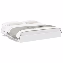 vidaXL Bed Frame with Drawers Bed Black 135x190 cm Double Engineered Wood - white, 180 x 200 cm