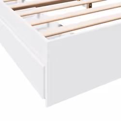 vidaXL Bed Frame with Drawers Bed Black 135x190 cm Double Engineered Wood - white, 180 x 200 cm - Additional view 7