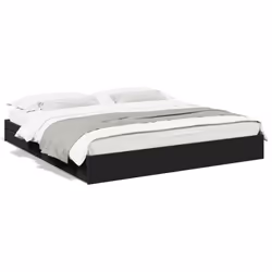 vidaXL Bed Frame with Drawers Bed Black 135x190 cm Double Engineered Wood - black, 180 x 200 cm