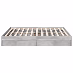 vidaXL Bed Frame with Drawers Bed Black 135x190 cm Double Engineered Wood - concrete grey, 180 x 200 cm - Additional view 4