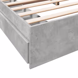 vidaXL Bed Frame with Drawers Bed Black 135x190 cm Double Engineered Wood - concrete grey, 180 x 200 cm - Additional view 7