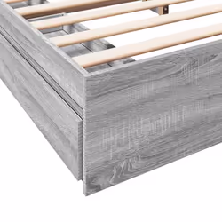 vidaXL Bed Frame with Drawers Bed Black 135x190 cm Double Engineered Wood - grey sonoma, 180 x 200 cm - Additional view 7
