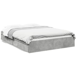 vidaXL Bed Frame with Drawers Bed Black 135x190 cm Double Engineered Wood - concrete grey, 160 x 200 cm