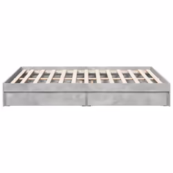 vidaXL Bed Frame with Drawers Bed Black 135x190 cm Double Engineered Wood - concrete grey, 160 x 200 cm - Additional view 4