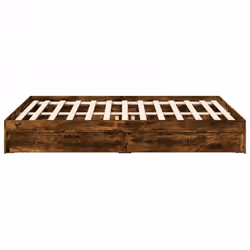 vidaXL Bed Frame with Drawers Bed Black 135x190 cm Double Engineered Wood - smoked oak, 160 x 200 cm - Additional view 4