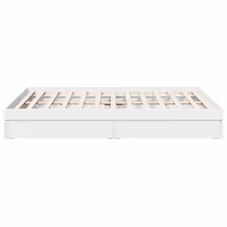vidaXL Bed Frame with Drawers Bed Black 135x190 cm Double Engineered Wood - white, 150 x 200 cm - Additional view 4
