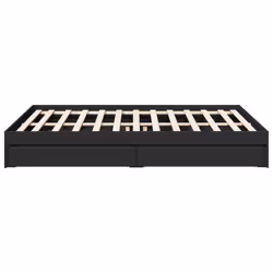 vidaXL Bed Frame with Drawers Bed Black 135x190 cm Double Engineered Wood - black, 150 x 200 cm - Additional view 4