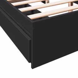 vidaXL Bed Frame with Drawers Bed Black 135x190 cm Double Engineered Wood - black, 150 x 200 cm - Additional view 7