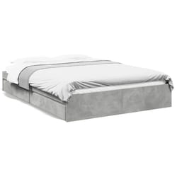 vidaXL Bed Frame with Drawers Bed Black 135x190 cm Double Engineered Wood - concrete grey, 150 x 200 cm