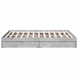 vidaXL Bed Frame with Drawers Bed Black 135x190 cm Double Engineered Wood - concrete grey, 150 x 200 cm - Additional view 4