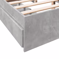 vidaXL Bed Frame with Drawers Bed Black 135x190 cm Double Engineered Wood - concrete grey, 150 x 200 cm - Additional view 7