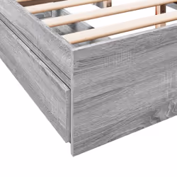 vidaXL Bed Frame with Drawers Bed Black 135x190 cm Double Engineered Wood - grey sonoma, 150 x 200 cm - Additional view 7