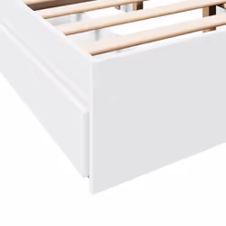 vidaXL Bed Frame with Drawers Bed Black 135x190 cm Double Engineered Wood - white, 140 x 200 cm - Additional view 7
