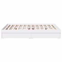 vidaXL Bed Frame with Drawers Bed Black 135x190 cm Double Engineered Wood - white, 120 x 200 cm - Additional view 4