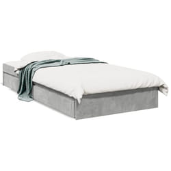 vidaXL Bed Frame with Drawers Bed Black 135x190 cm Double Engineered Wood - concrete grey, 100 x 200 cm