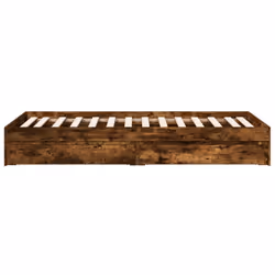 vidaXL Bed Frame with Drawers Bed Black 135x190 cm Double Engineered Wood - smoked oak, 100 x 200 cm - Additional view 4