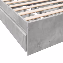 vidaXL Bed Frame with Drawers Bed Black 135x190 cm Double Engineered Wood - concrete grey, 90 x 200 cm - Additional view 7