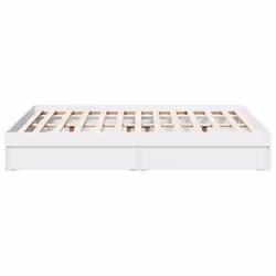 vidaXL Bed Frame with Drawers Bed Black 135x190 cm Double Engineered Wood - white, 140 x 190 cm - Additional view 4