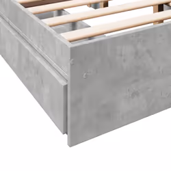 vidaXL Bed Frame with Drawers Bed Black 135x190 cm Double Engineered Wood - concrete grey, 135 x 190 cm - Additional view 7
