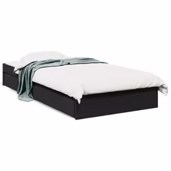 vidaXL Bed Frame with Drawers Bed Black 135x190 cm Double Engineered Wood - black, 90 x 190 cm