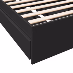 vidaXL Bed Frame with Drawers Bed Black 135x190 cm Double Engineered Wood - black, 90 x 190 cm - Additional view 7
