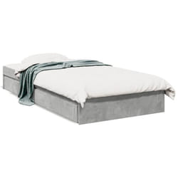 vidaXL Bed Frame with Drawers Bed Black 135x190 cm Double Engineered Wood - concrete grey, 90 x 190 cm
