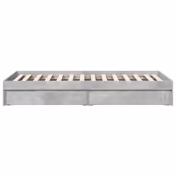 vidaXL Bed Frame with Drawers Bed Black 135x190 cm Double Engineered Wood - concrete grey, 90 x 190 cm - Additional view 4