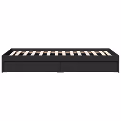 vidaXL Bed Frame with Drawers Bed Black 135x190 cm Double Engineered Wood - black, 75 x 190 cm - Additional view 4