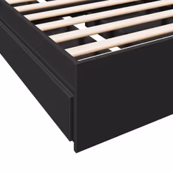 vidaXL Bed Frame with Drawers Bed Black 135x190 cm Double Engineered Wood - black, 75 x 190 cm - Additional view 7