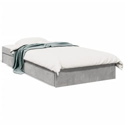 vidaXL Bed Frame with Drawers Bed Black 135x190 cm Double Engineered Wood - concrete grey, 75 x 190 cm