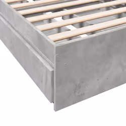 vidaXL Bed Frame with Drawers Bed Black 135x190 cm Double Engineered Wood - concrete grey, 75 x 190 cm - Additional view 7