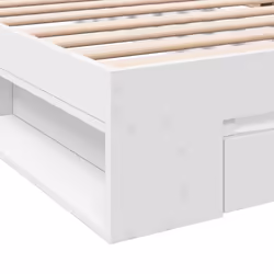 vidaXL Bed Frame with Drawers Bed Base Smoked Oak 200x200 cm Engineered Wood - white, 90 x 190 cm - Additional view 7