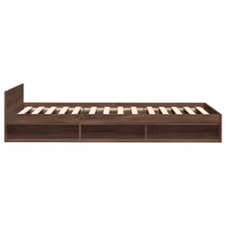 vidaXL Bed Frame with Drawers Bed Base Smoked Oak 200x200 cm Engineered Wood - brown oak, 90 x 200 cm - Additional view 4