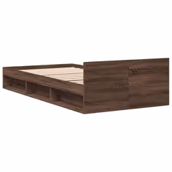 vidaXL Bed Frame with Drawers Bed Base Smoked Oak 200x200 cm Engineered Wood - brown oak, 90 x 200 cm - Additional view 5