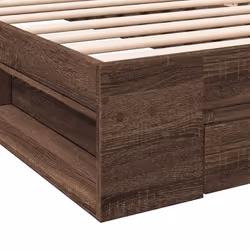 vidaXL Bed Frame with Drawers Bed Base Smoked Oak 200x200 cm Engineered Wood - brown oak, 90 x 200 cm - Additional view 7