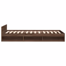 vidaXL Bed Frame with Drawers Bed Base Smoked Oak 200x200 cm Engineered Wood - brown oak, 75 x 190 cm - Additional view 4