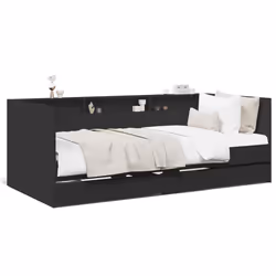 VidaXL 3280854, Sofa bed, Black, Wood, 1930 mm, 1015 mm, 730 mm